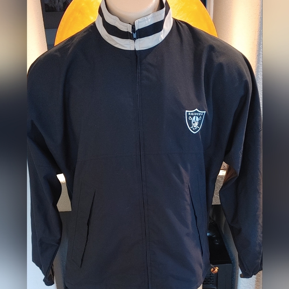 OAKLAND RAIDERS CUTTER & BUCK SIDELINE DRESS JACKET SZ LRG.VERY NICE!